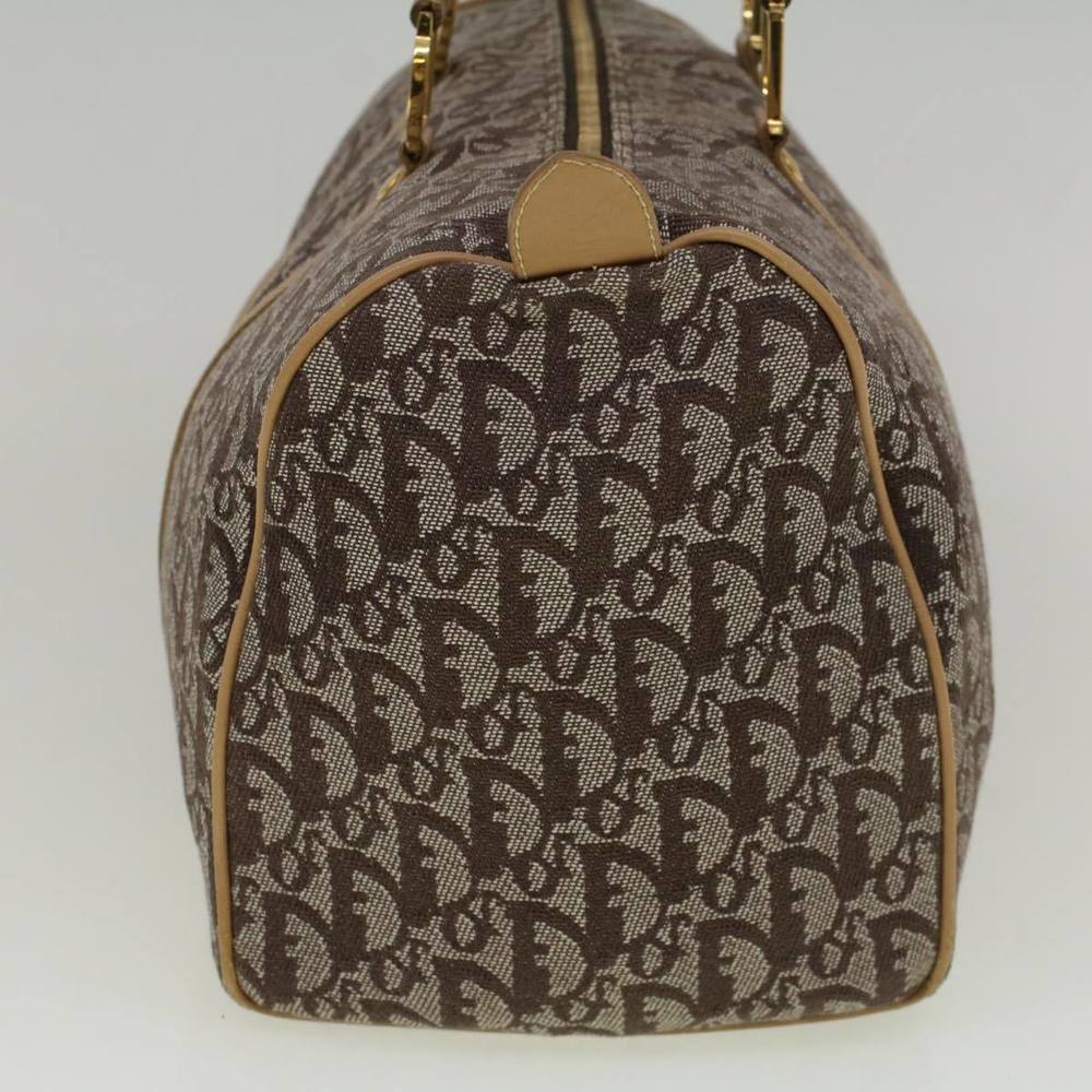 CHRISTIAN DIOR Trotter Canvas Boston Bag Beige Brown Auth 58623 - Picture 4 of 16